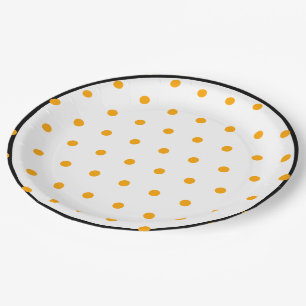 Orange Polka Dots Paper Plates