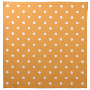 Orange Polka Dots Pattern. Cloth Napkin
