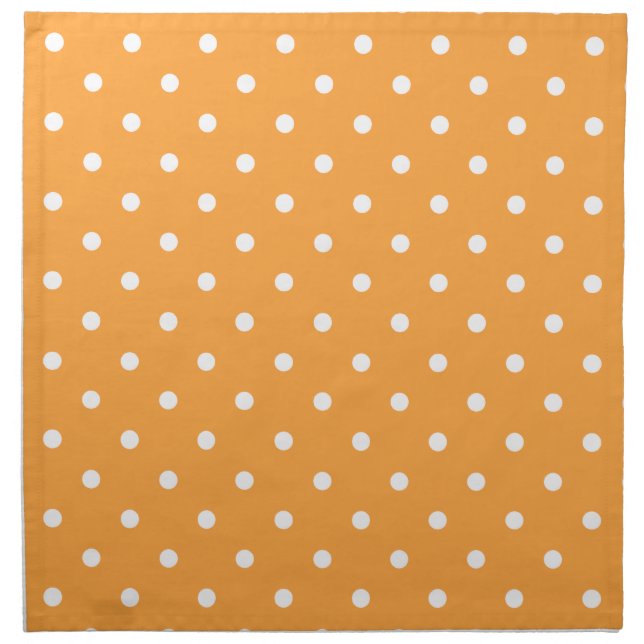 Orange Polka Dots Pattern. Cloth Napkin (Front)