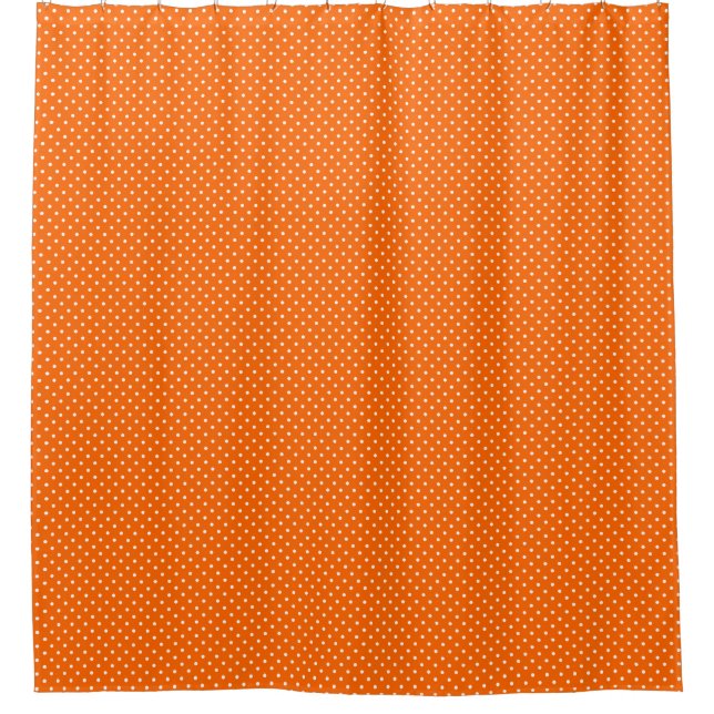 Orange Polka Dots Shower Curtain (Front)