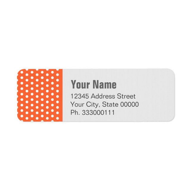 Orange Polkadot Label (Front)