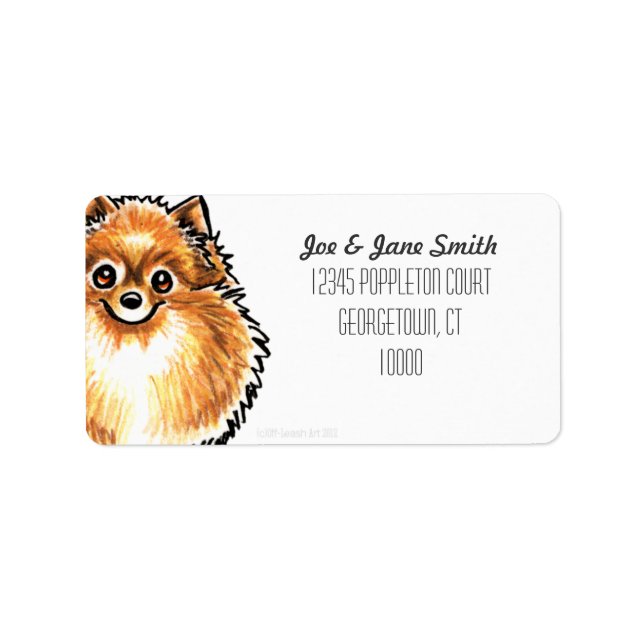 Orange Pomeranian Custom Color Label (Front)