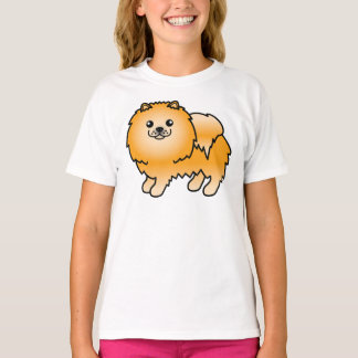 Orange Pomeranian Cute Cartoon Dog T-Shirt