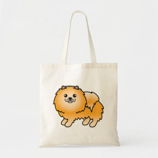 Orange Pomeranian Cute Cartoon Dog Tote Bag