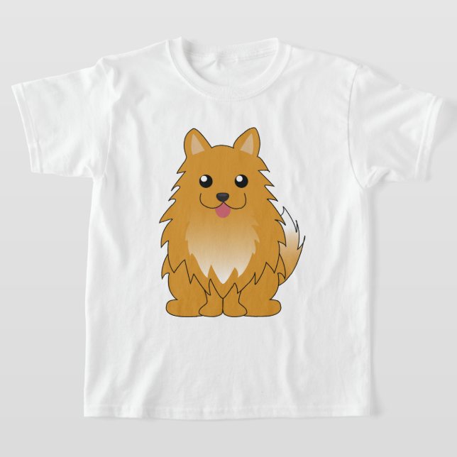 Orange Pomeranian T-Shirt (Laydown)