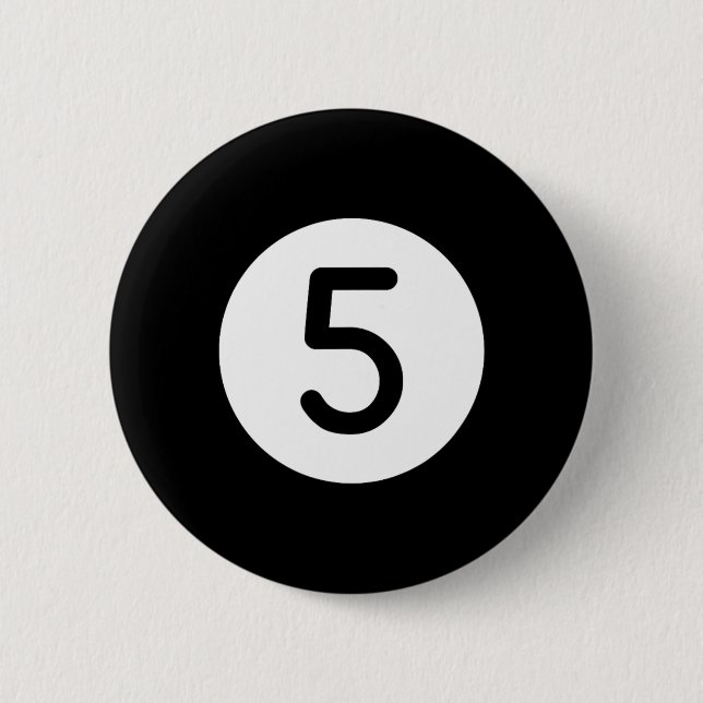 Orange Pool Ll Number Five Billiards Snooker Billa Button (Front)