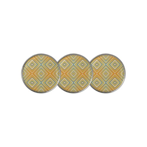 Orange Pop Alternative Diamond Pattern Golf Ball Marker