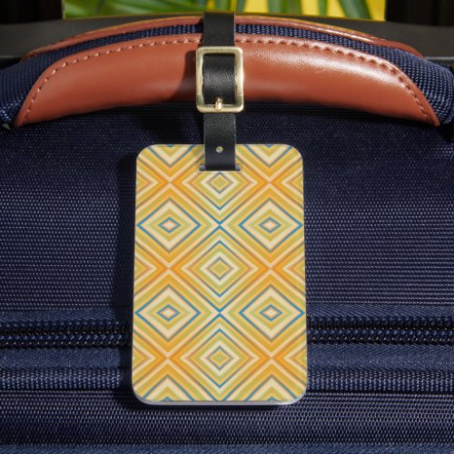Orange Pop Alternative Diamond Pattern Luggage Tag