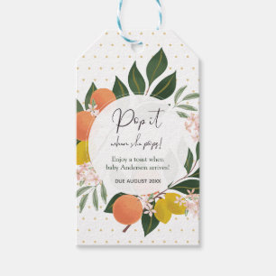 Orange Pop it when she Pops Favor tag