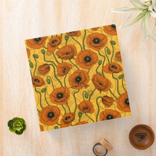 Orange Poppies 3 Ring Binder