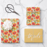 Orange Poppies Bridal Wedding Wrapping Paper Sheets<br><div class="desc">For the wedding or bridal shower gift wrapping,  choose from a selection of beautiful wrapping papers in three different colors or patterns</div>