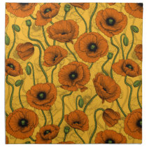 Orange Poppies Cloth Napkin