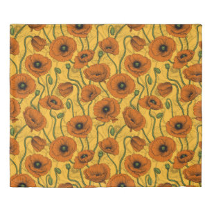 Orange Poppies Duvet Cover