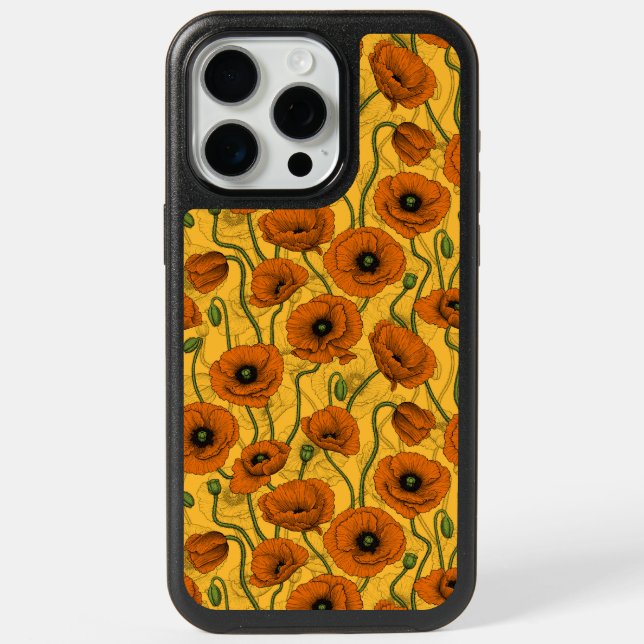 Orange Poppies iPhone 15 Pro Max Case (Back)