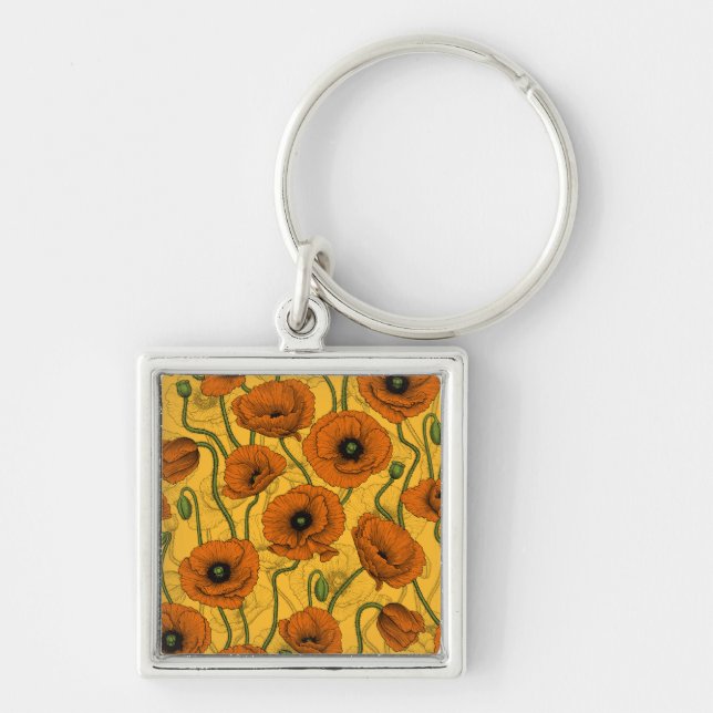 Orange Poppies Keychain (Front)