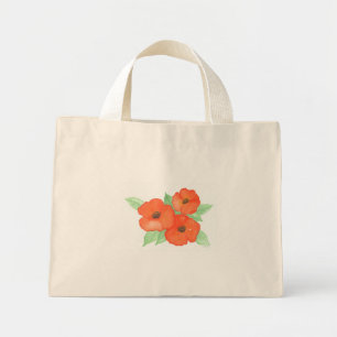Orange Poppies Mini Tote Bag