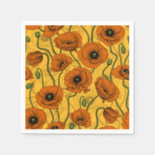 Orange Poppies Napkins