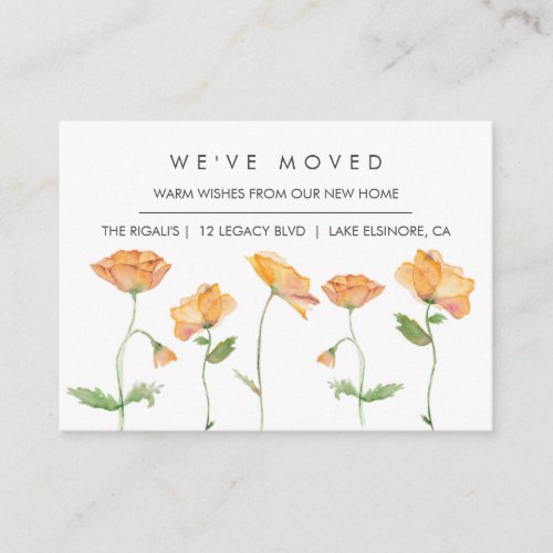 Orange Poppies New Home Moving Announcement