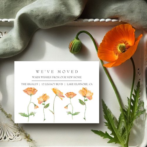 Orange Poppies New Home Moving Announcement