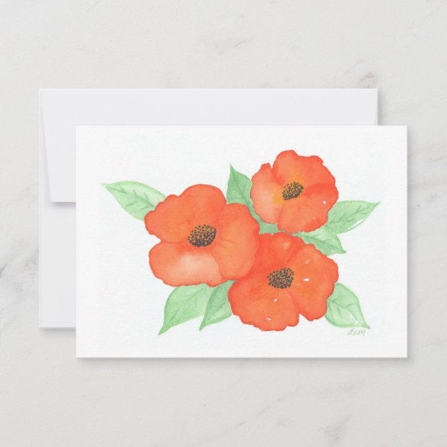 Orange Poppies Note Cards (Front)