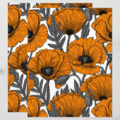Orange poppies on white (Front/Back)