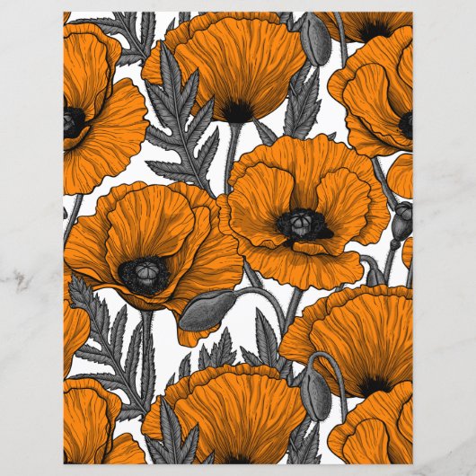 Orange poppies on white (Front)