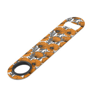 Orange poppies on white bar key