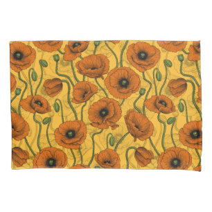 Orange Poppies Pillow Case