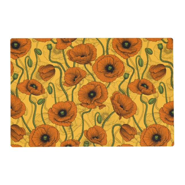 Orange Poppies Placemat (Front)