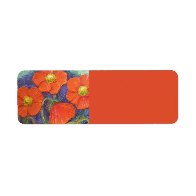 Orange Poppies Return address Label (Front)