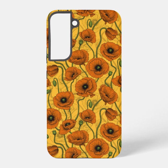 Orange Poppies Samsung Galaxy Case (Back)
