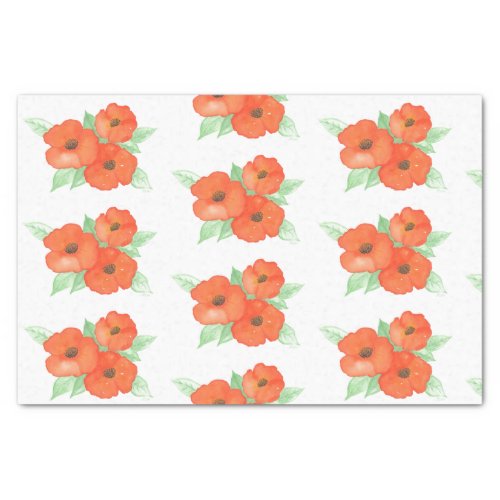 Orange Poppies Tissue Paper