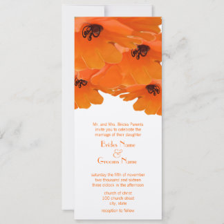 Orange Poppies Wedding Invitation