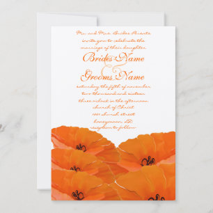 Orange Poppies Wedding Invitation