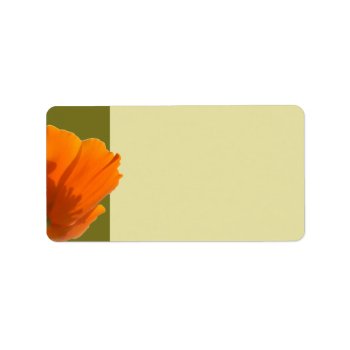 Orange Poppy Address Lables Label by TwoBecomeOne at Zazzle