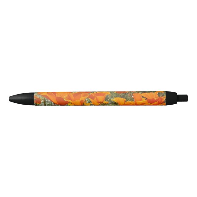 Orange Poppy Field of Flowers Pen (Front)