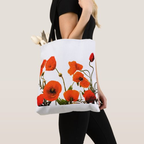 Orange Poppy Floral Watercolor Weddings 2023 Tote Bag