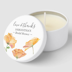 Orange Poppy Flower Bridal Shower Favors Mini Candle Favors