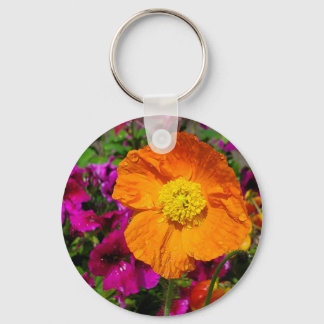 Orange Poppy Keychain