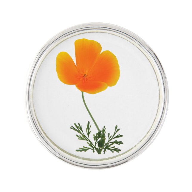 orange poppy lapel pin (Front)