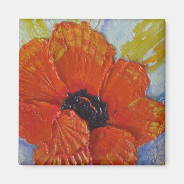 Orange Poppy Magnet (Front)
