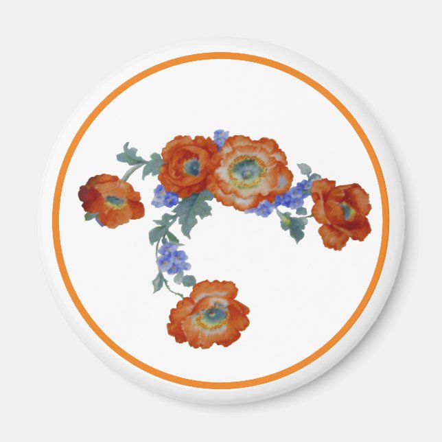 Orange Poppy Magnet (Front)