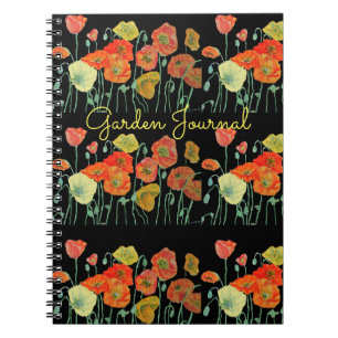 Orange Poppy Poppies Floral Garden Journal Book