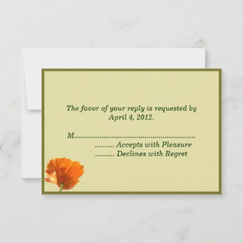 Orange Poppy Reply Cards by TwoBecomeOne at Zazzle