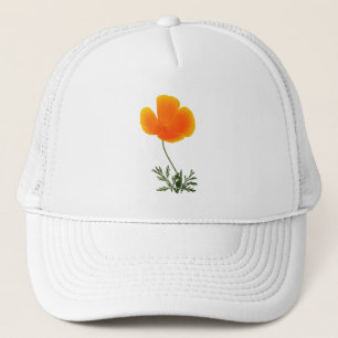 orange poppy trucker hat