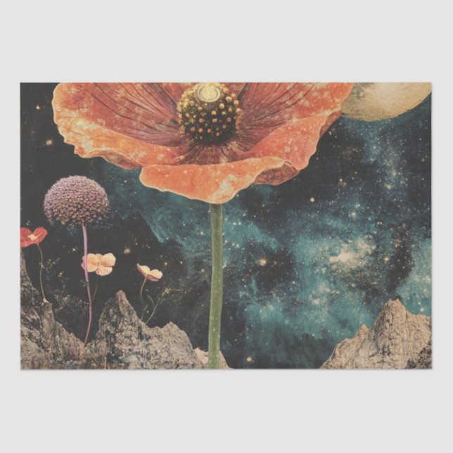 Orange Poppy Under Moonlight Tissue Paper (Front)