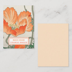 Orange Poppy - Vacation Rental Guest Information Note Card