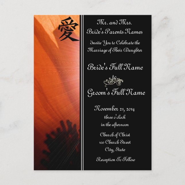 Orange Poppy Wedding Invitations and Favors (Front)