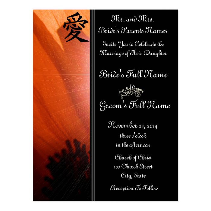 Orange Poppy Wedding Invitations and Favors Post Cards