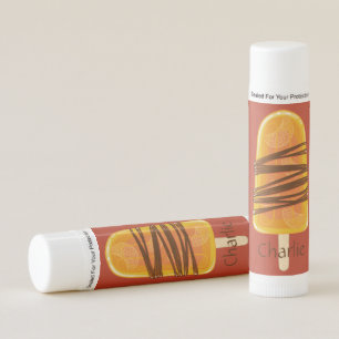 Orange Popsicle custom name lip balm